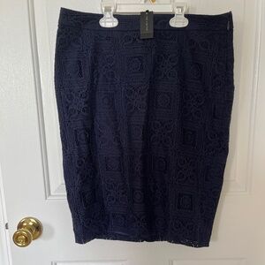 NWT The Limited Navy Blue Lace Skirt